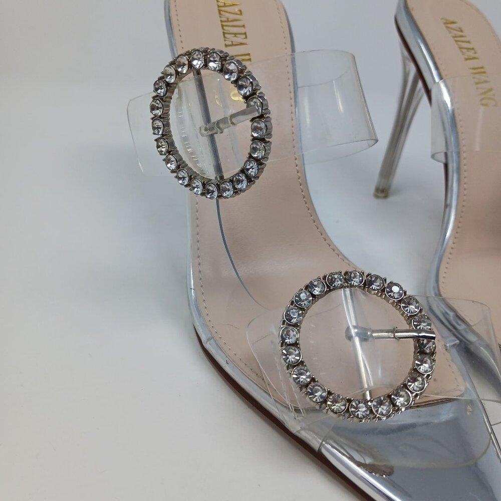Azalea Wang Darby Clear Pointed Toe Heels With Rh… - image 7